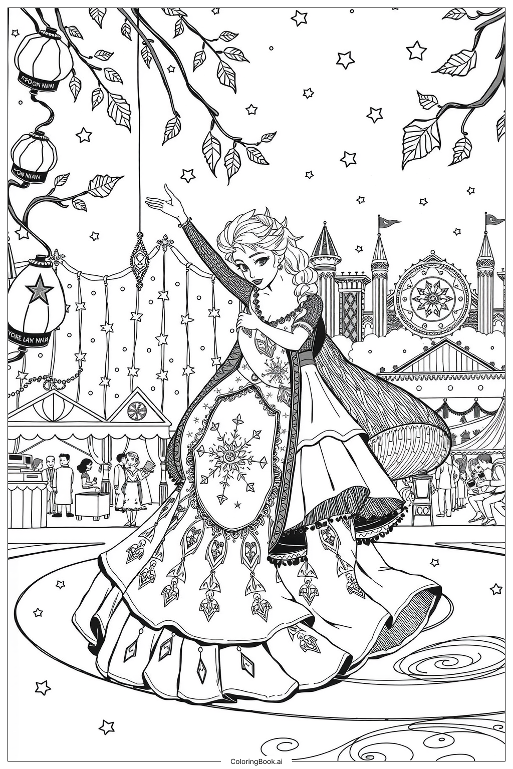 princess elsa pictures to color
