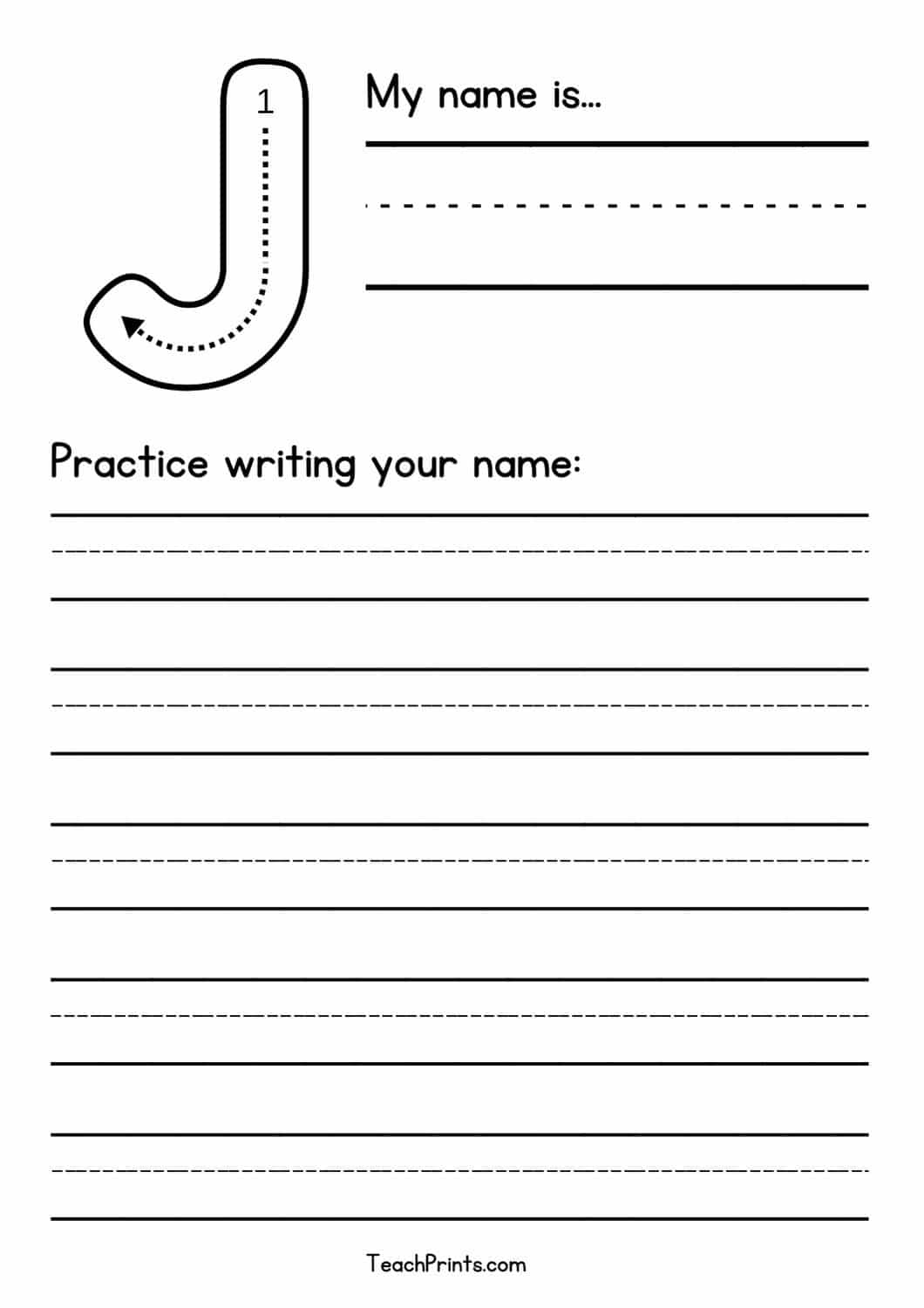 32 Free Blank Name Tracing Worksheets Teach Prints
