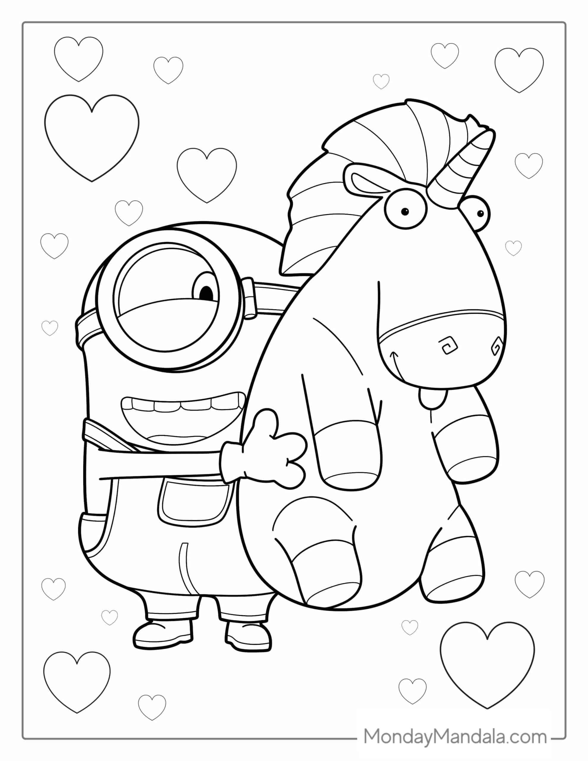 free printable minions colouring pages