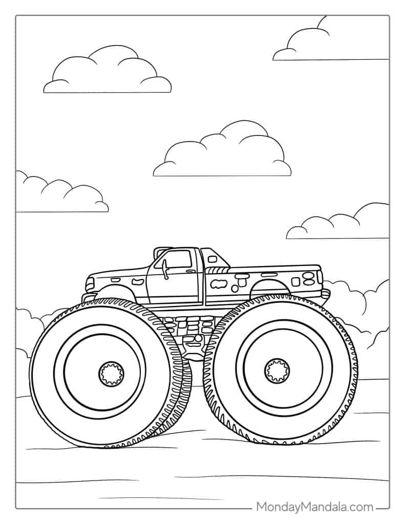 32 Monster Truck Coloring Pages Free PDF Printables 