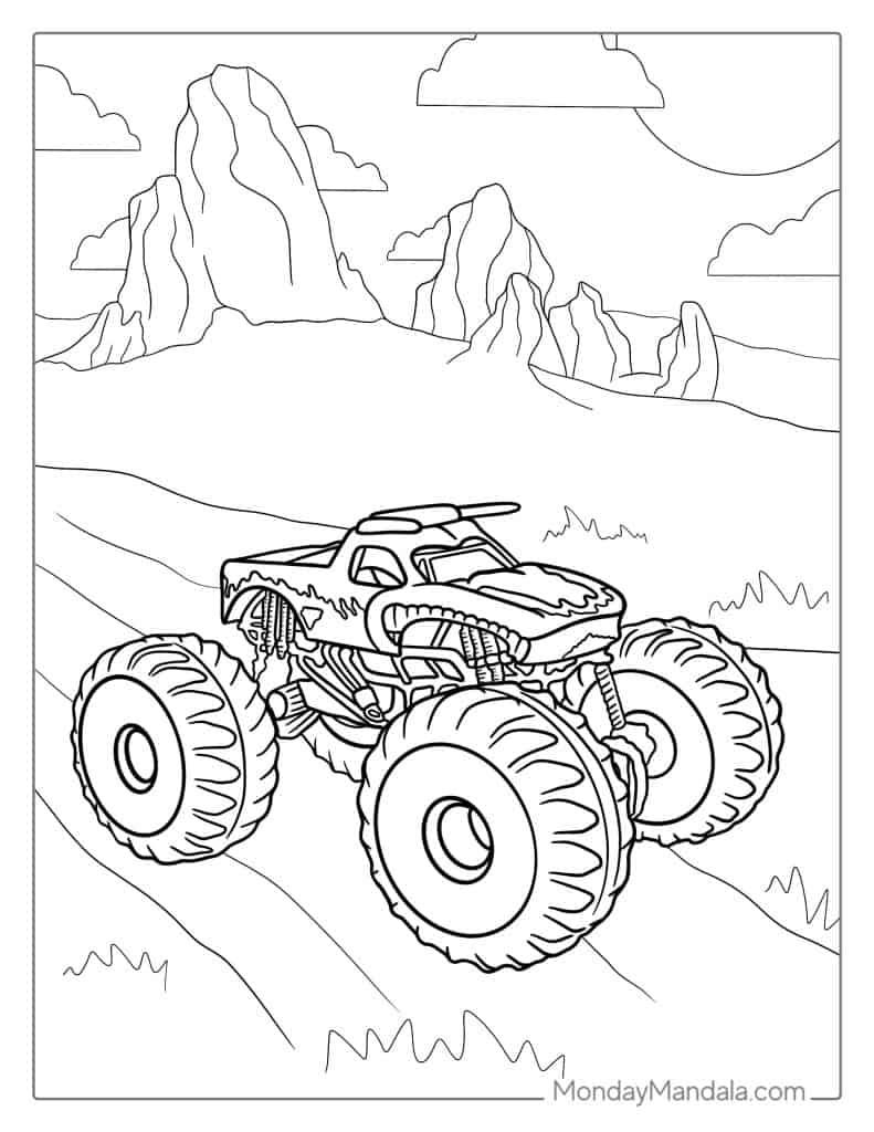 32 Monster Truck Coloring Pages Free PDF Printables 
