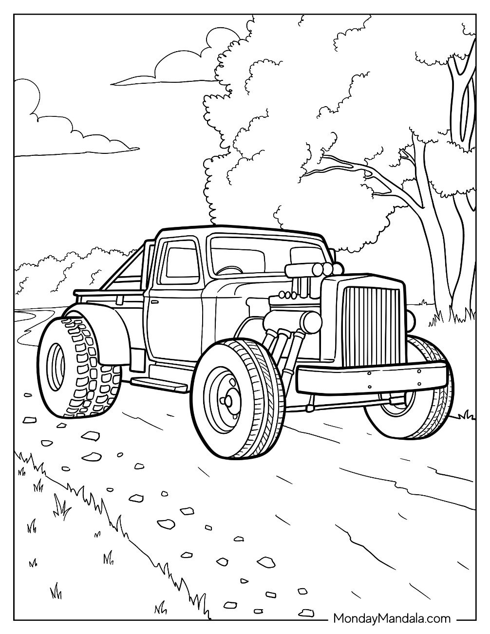33 Hot Rod Coloring Pages Free PDF Printables 