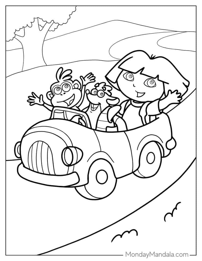 36 Dora The Explorer Coloring Pages Free PDF Printables 