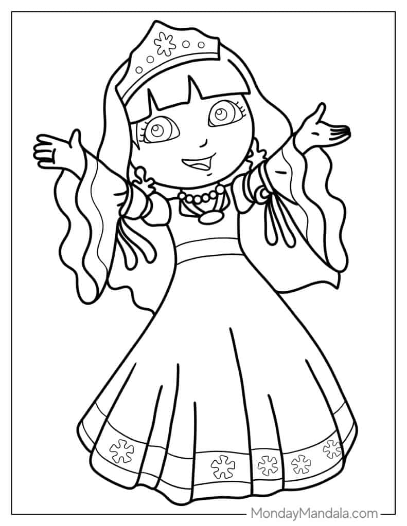 free printable dora coloring pages