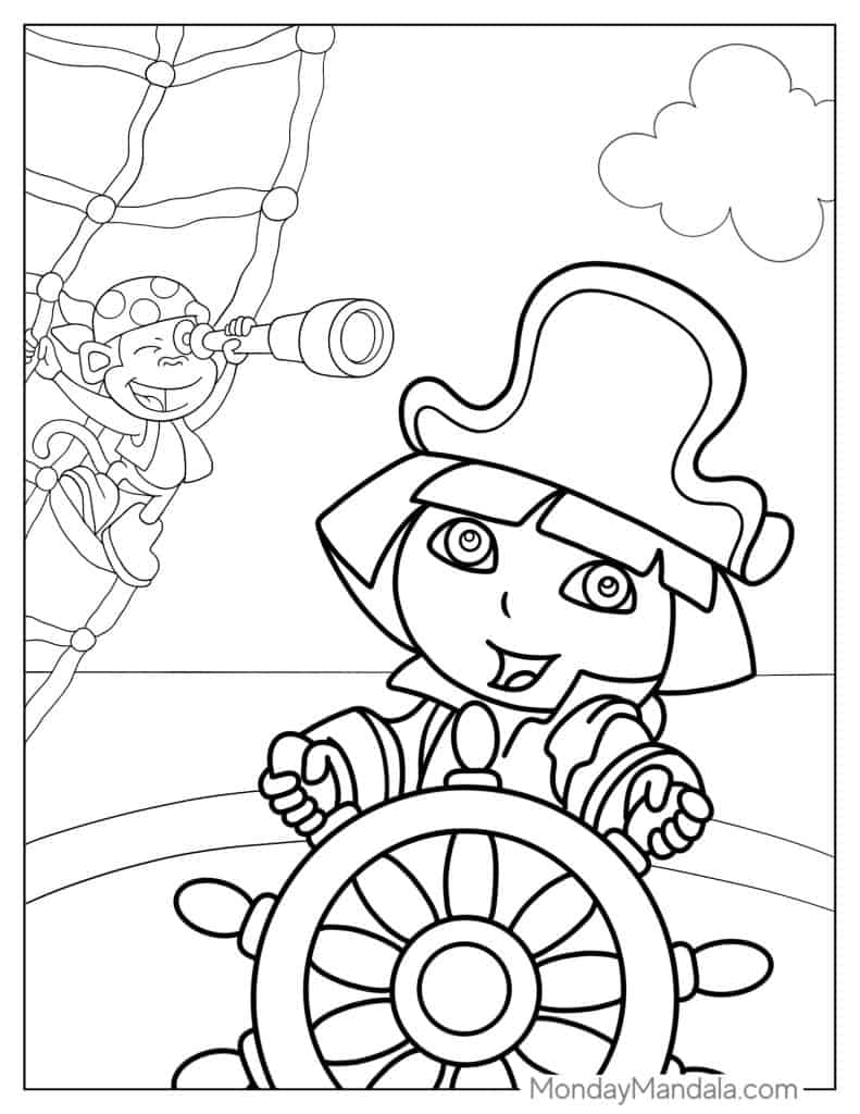 36 Dora The Explorer Coloring Pages Free PDF Printables 