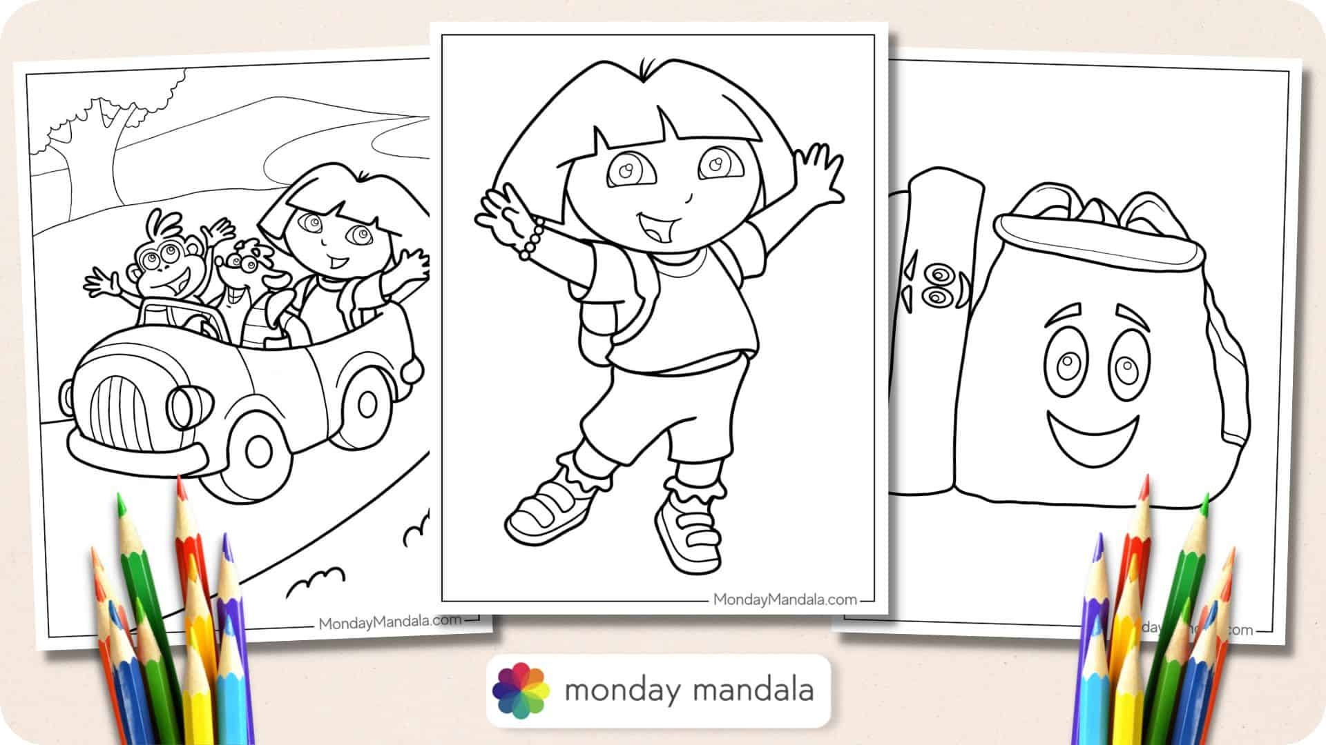 dora and friends coloring sheets