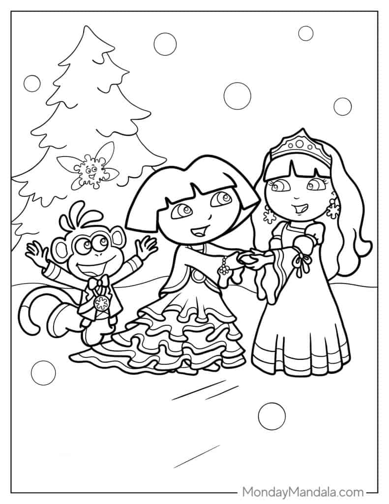 36 Dora The Explorer Coloring Pages Free PDF Printables 