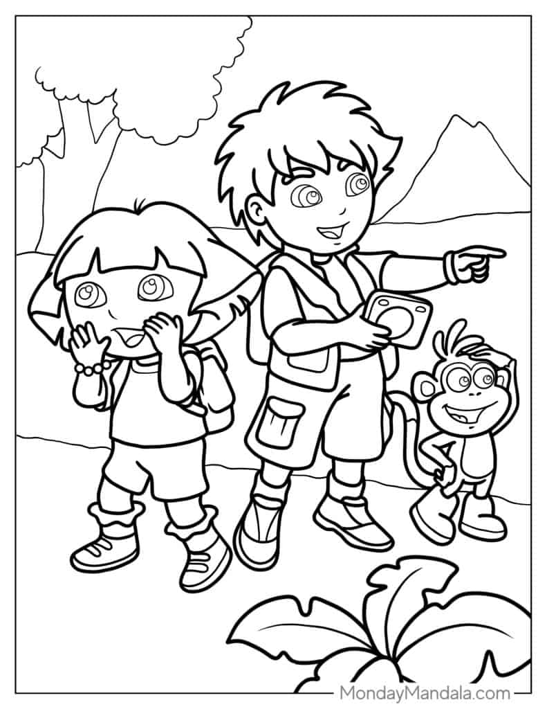 36 Dora The Explorer Coloring Pages Free PDF Printables 