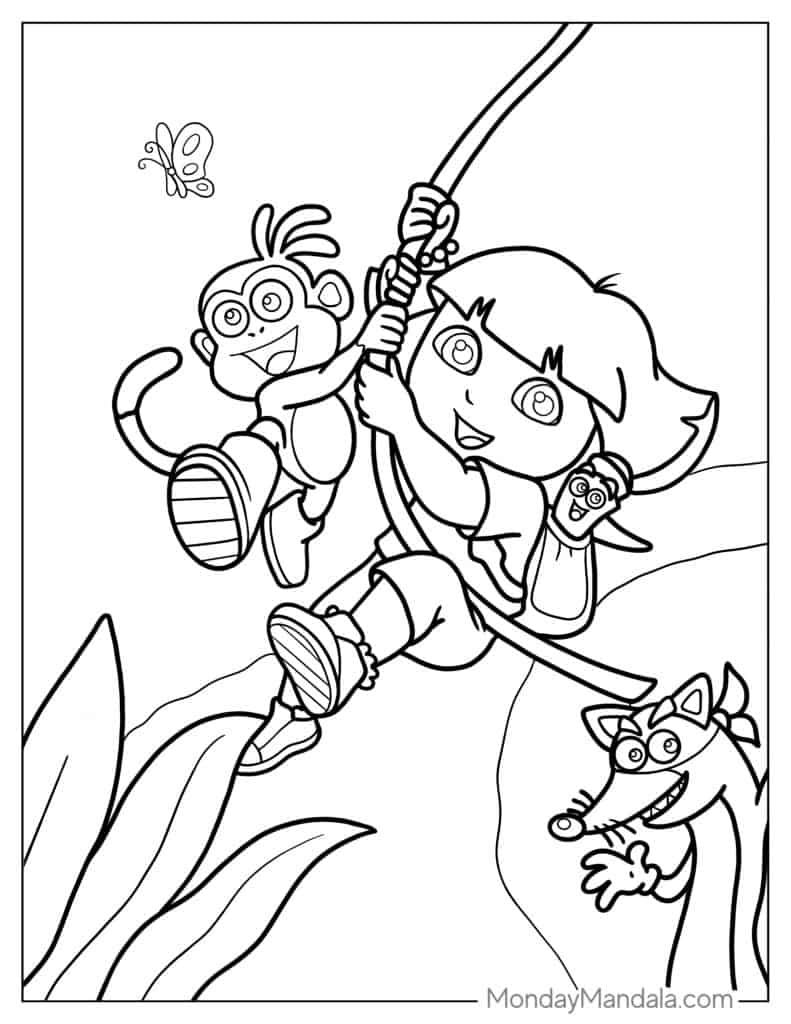 36 Dora The Explorer Coloring Pages Free PDF Printables 