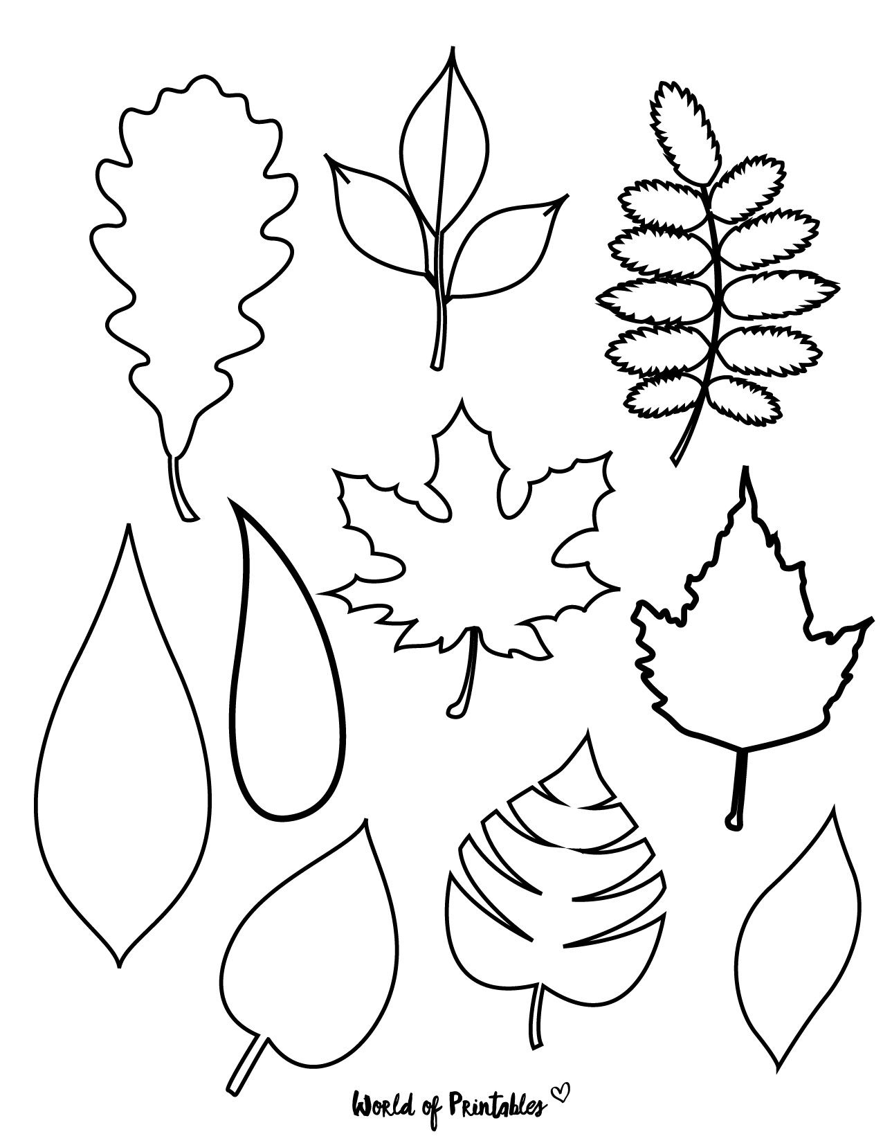 printable leaf pattern
