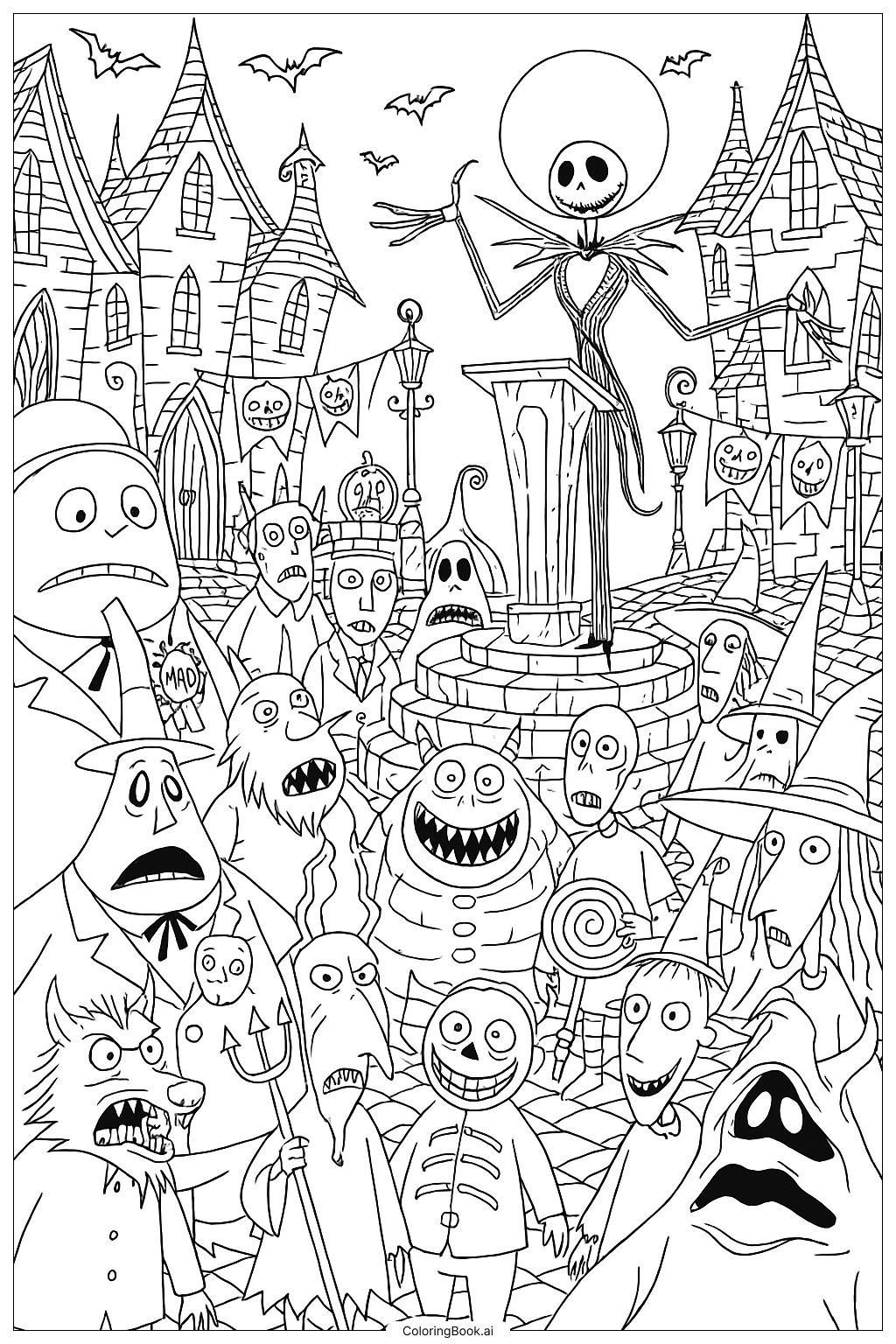 nightmare before christmas coloring pages