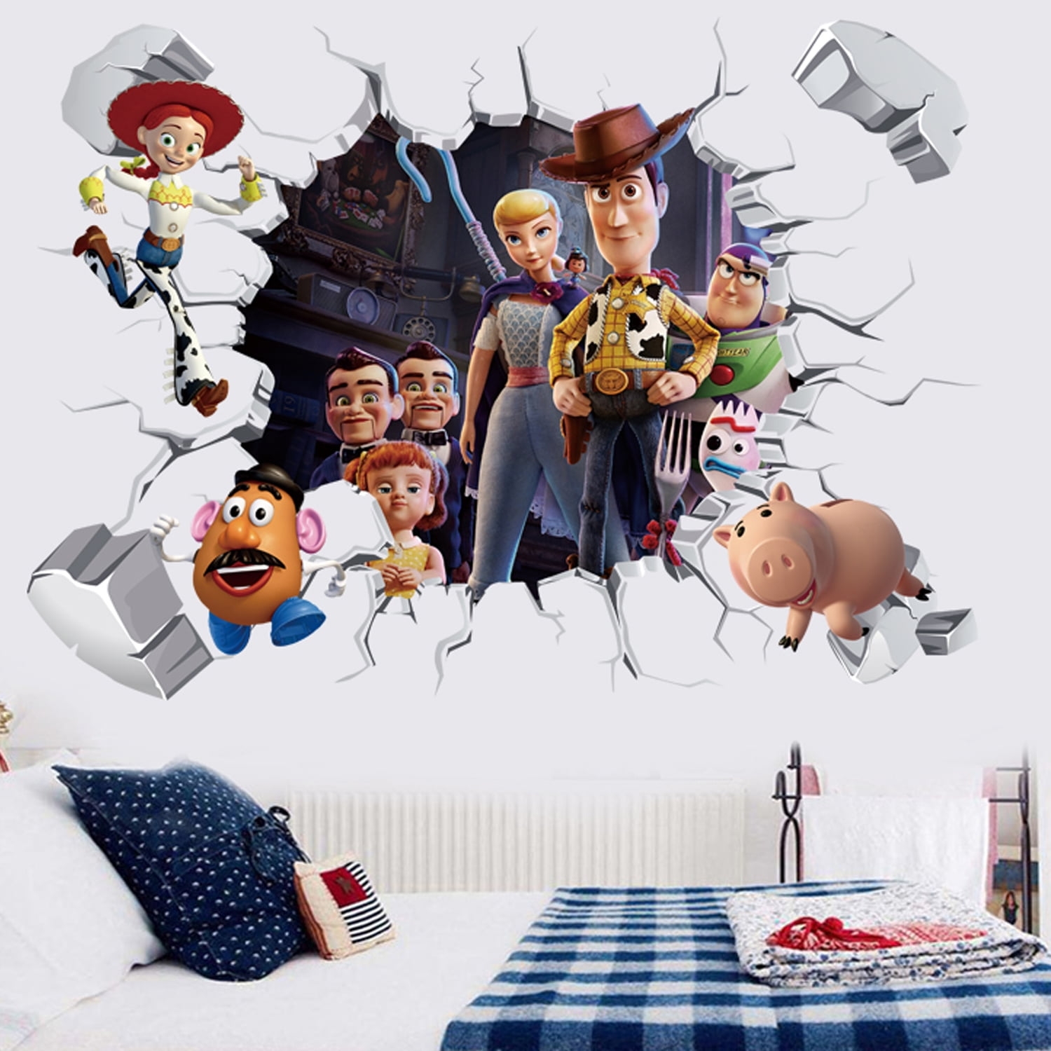 3D Toy Story Wall Stickers Cartoon Kids Toy Story Wall Decals Peel And Stickers For Walls Bedroom Living Room Home D cor 15 7X23 7 Inch Walmart