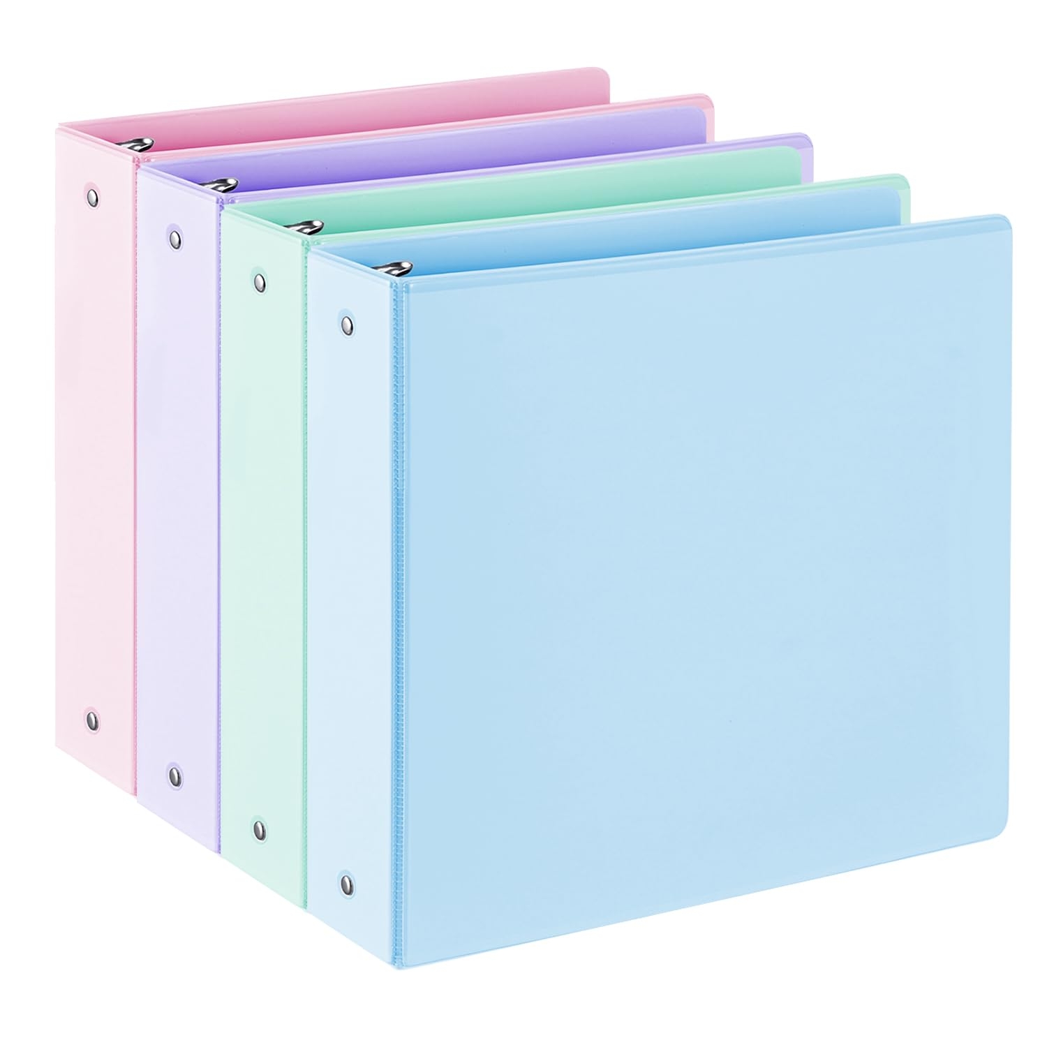 4 Pack 2 inch 3 Ring Binders With Pockets 450 Sheet Capacity Pastel EBay