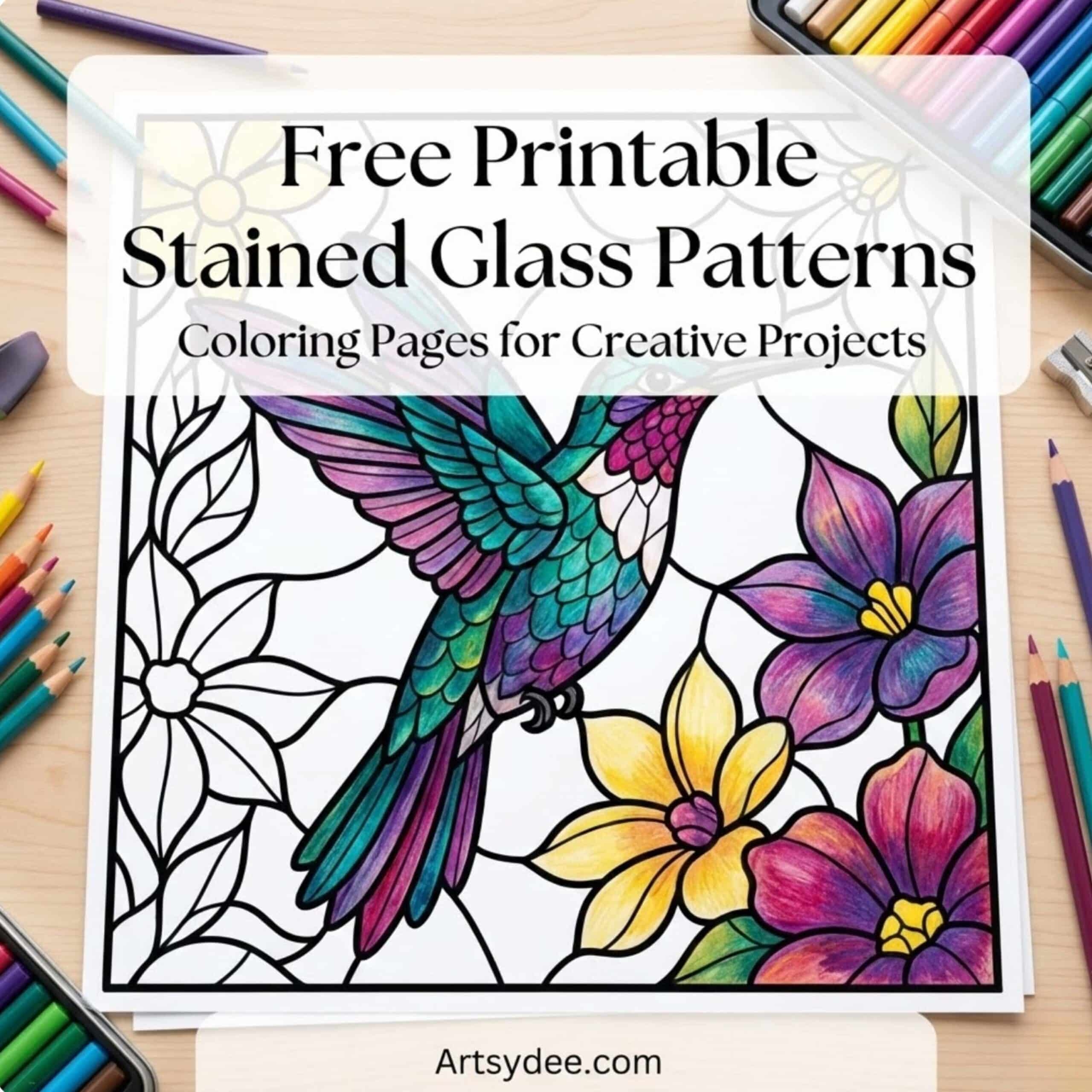 40 Free Printable Stained Glass Patterns Beautiful Designs For Your Next Project Artsydee Drawing Painting Craft Creativity