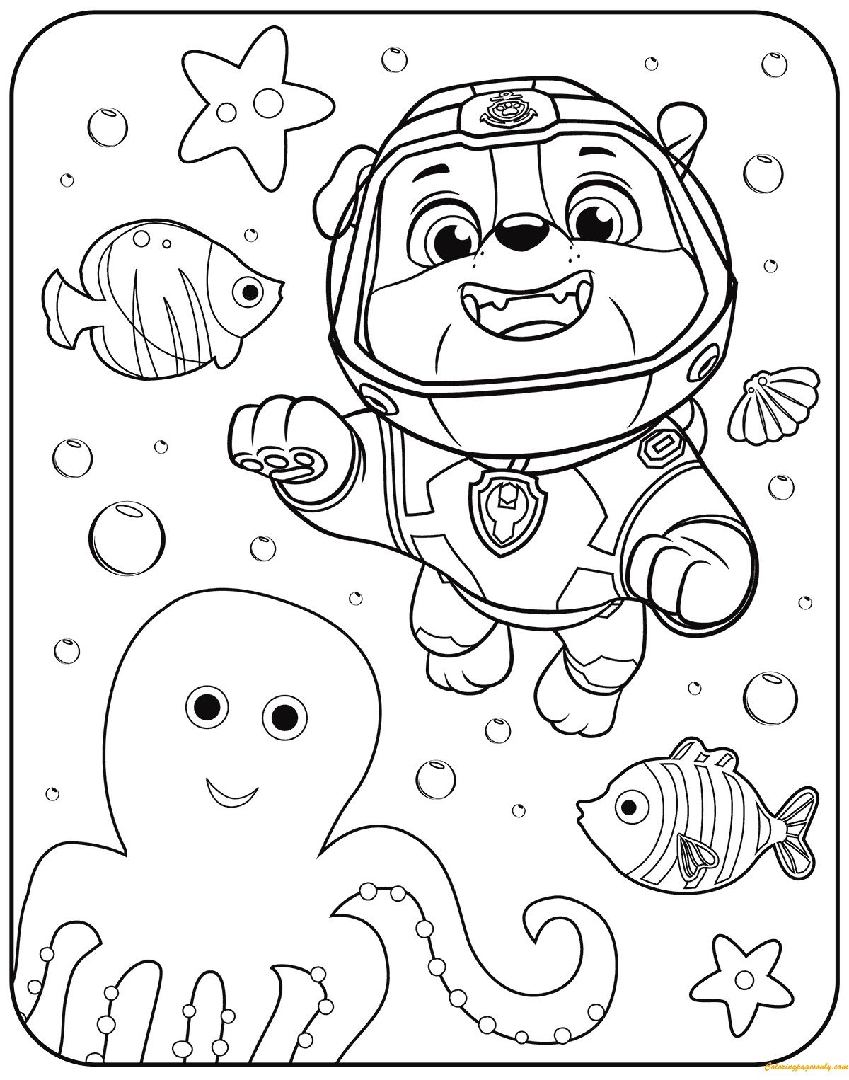 40 Rubble Paw Patrol Coloring Pages Free Printable PDF Online Coloring