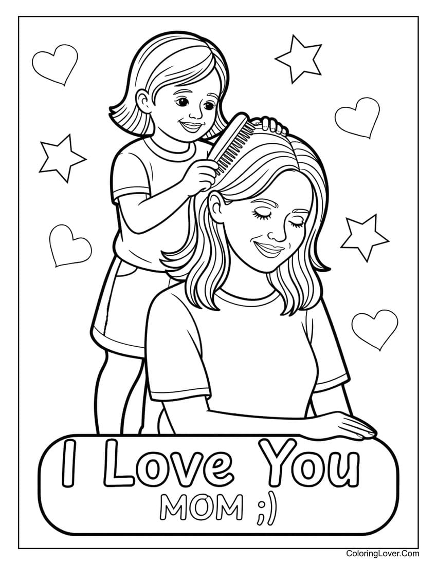 coloring pages mother and daughter