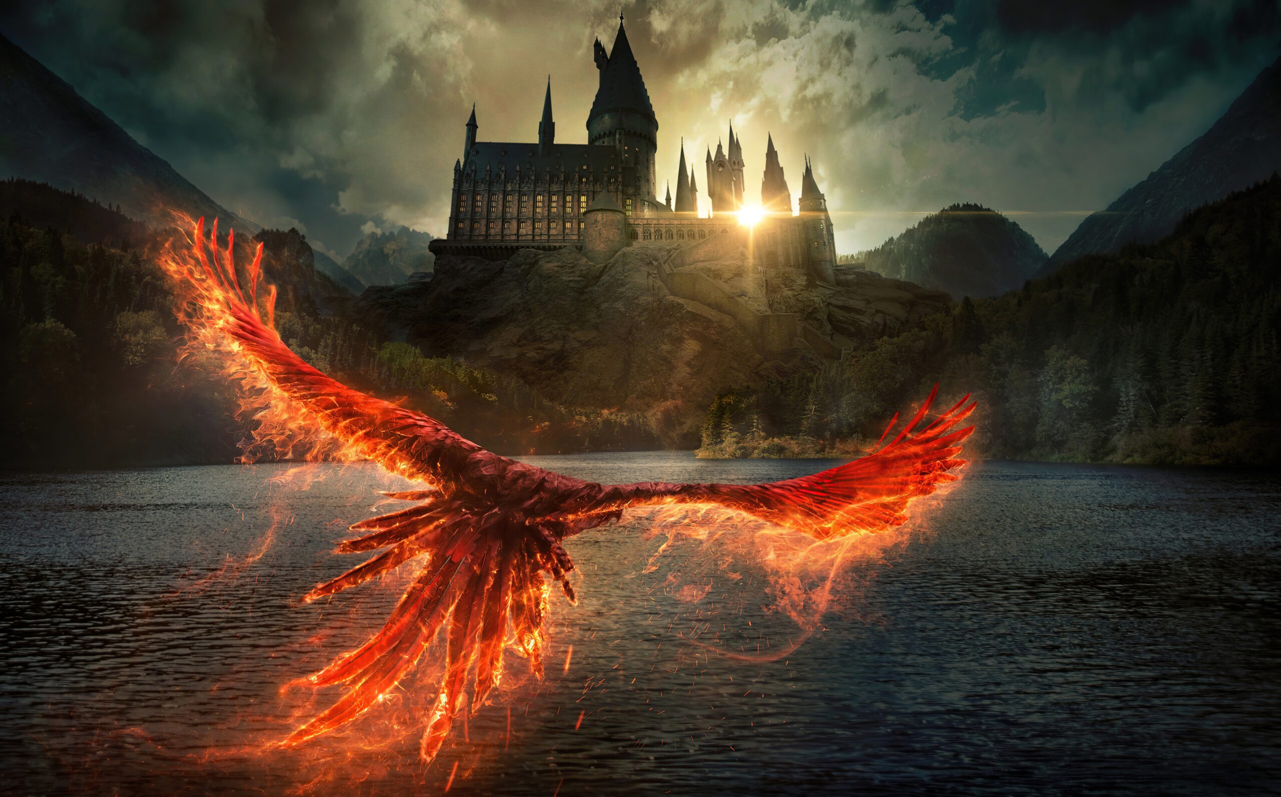 4K Ultra HD Hogwarts Phoenix Scene From Fantastic Beasts Secrets Of Dumbledore