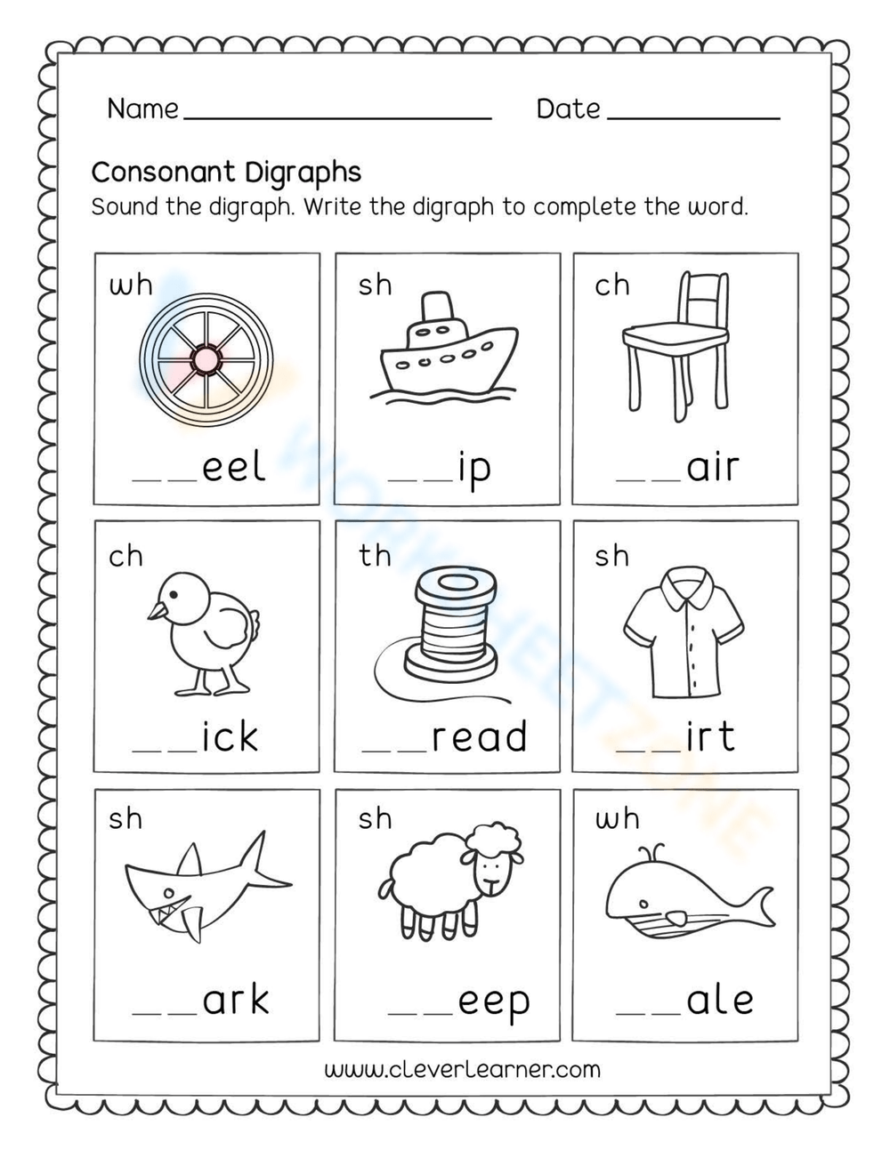 4th Grade Blends And Digraphs Worksheets Printable