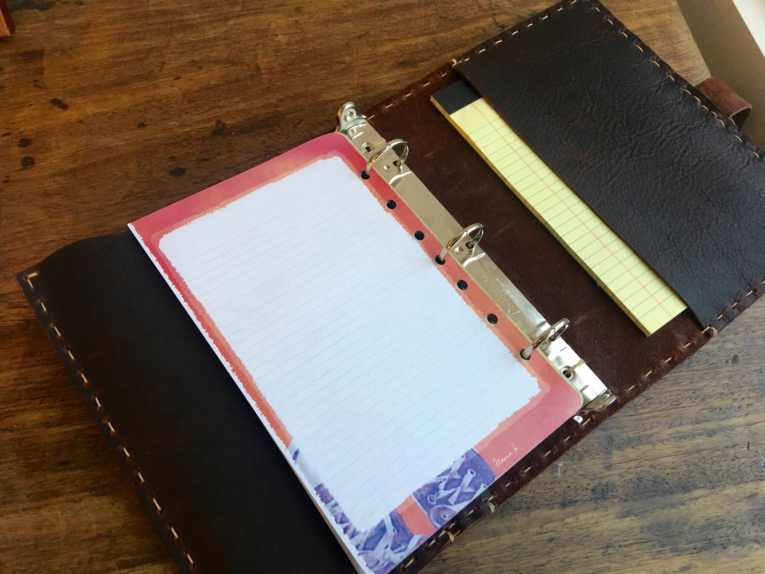 5 5 X 8 5 Binder Leather 3 Ring Binders Small A5 Planners And Organizers Half Page Binder A5 Pad Small Three Ring Binder 3 Pockets Etsy Sweden