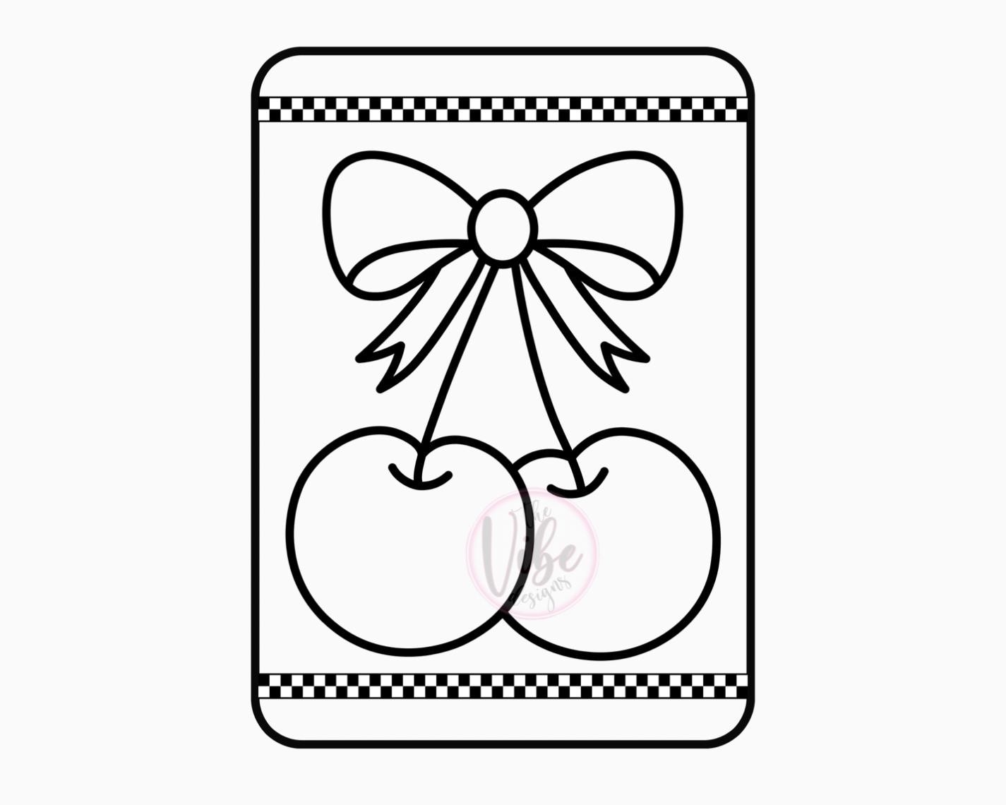 5 Printable Coquette Bow And Cherries Coloring Pages bows Coloring Packet coloring Pages Etsy