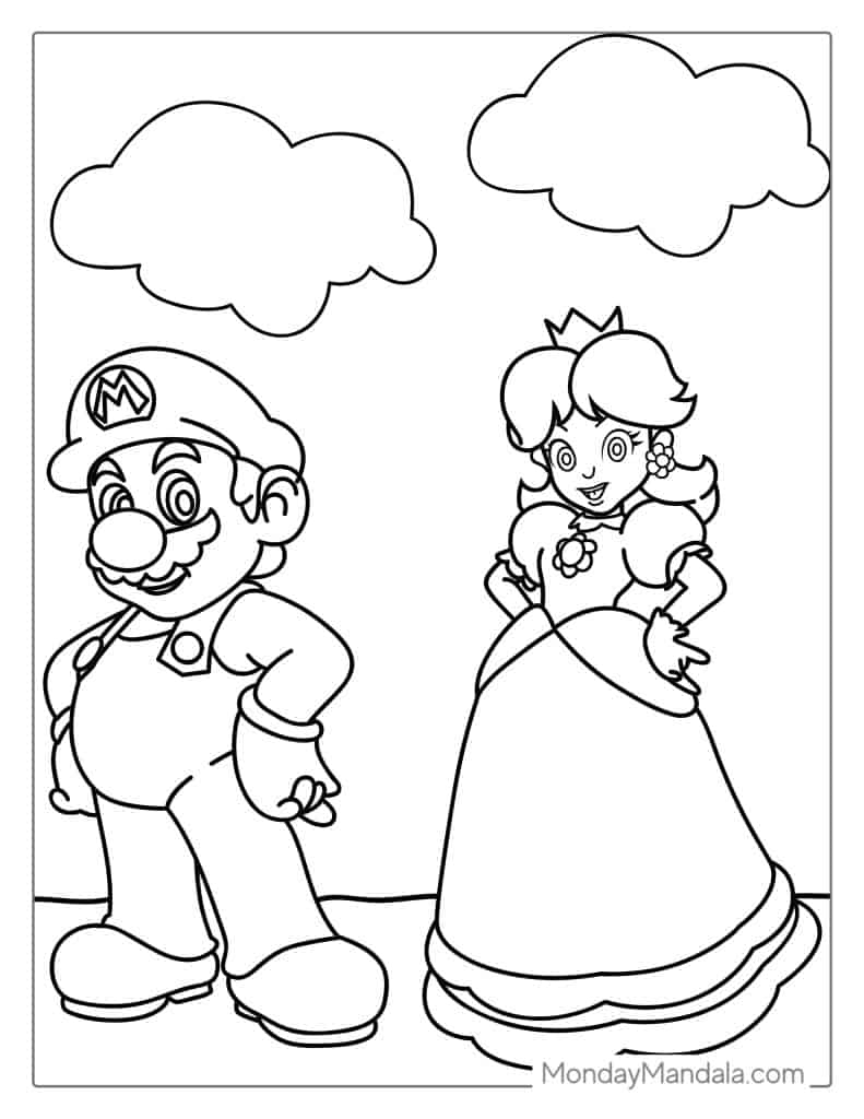 paper mario pictures to color