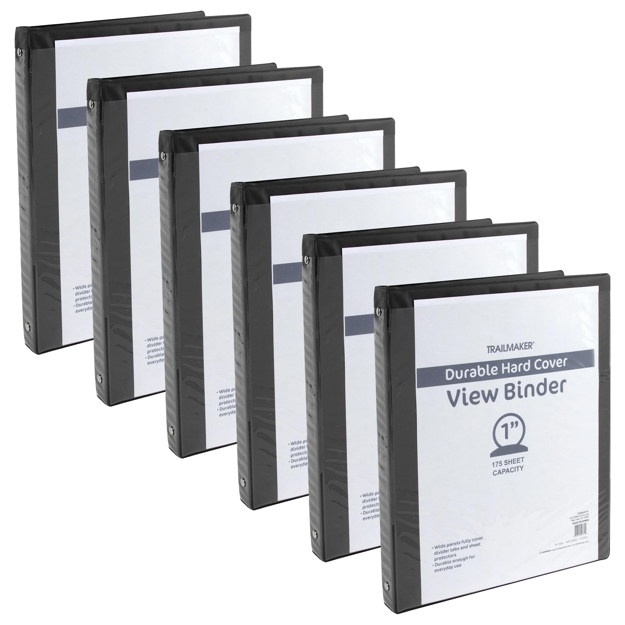 50 Pack 1 3 Ring Binders Hunter Green Clear Covers Trail Maker Walmart Business Supplies