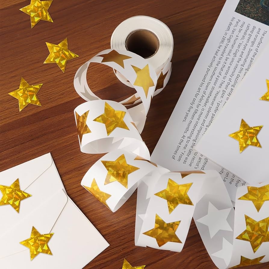 500 Count Gold Reward Stickers 500 Pack Gold Star Stickers 1 5 Inch Sparkly Reward Stars For Teachers Students Foldable Clothes Basket