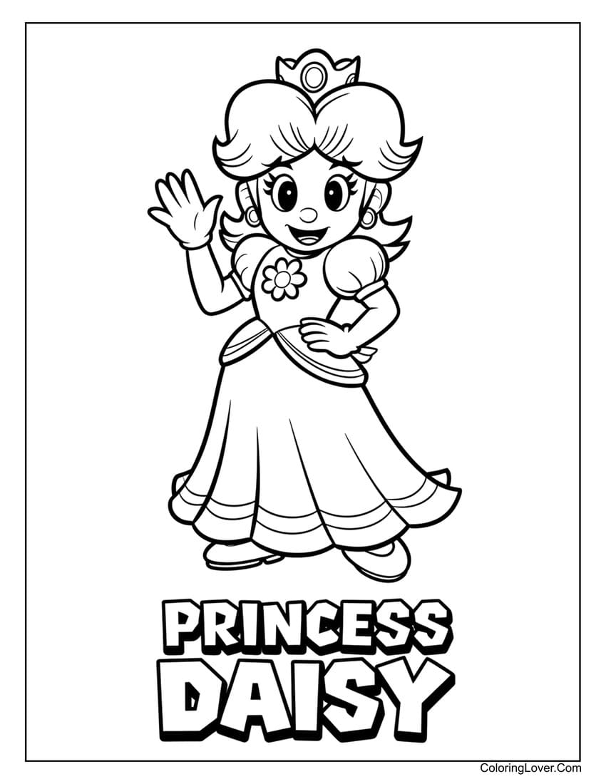princess daisy mario coloring pages