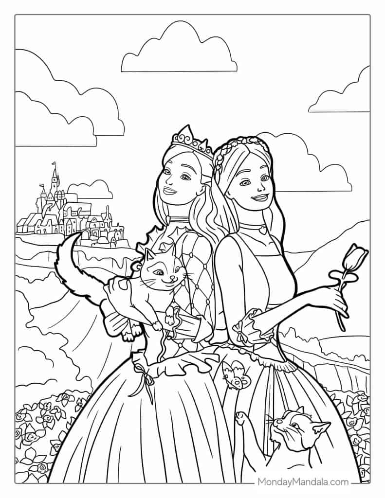 beautiful barbie princess coloring pages