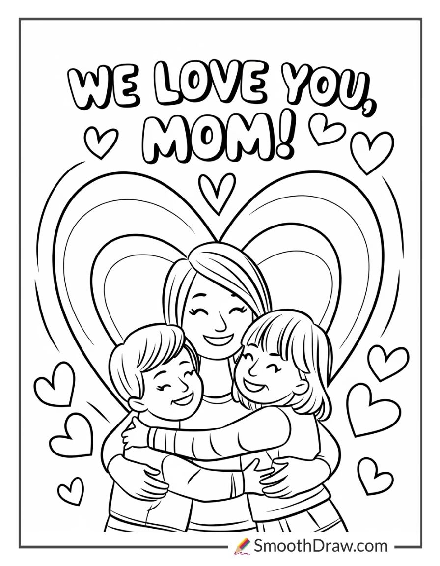 mother and daughter colouring pages