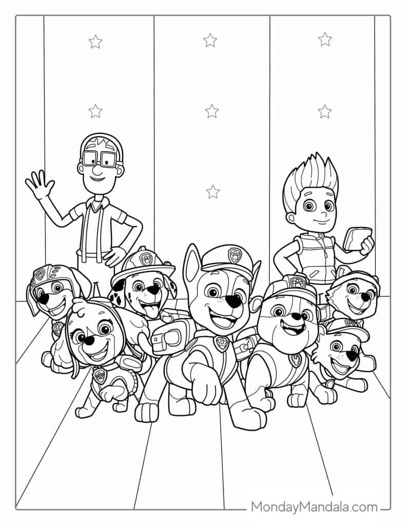 paw patrol coloring pages tracker