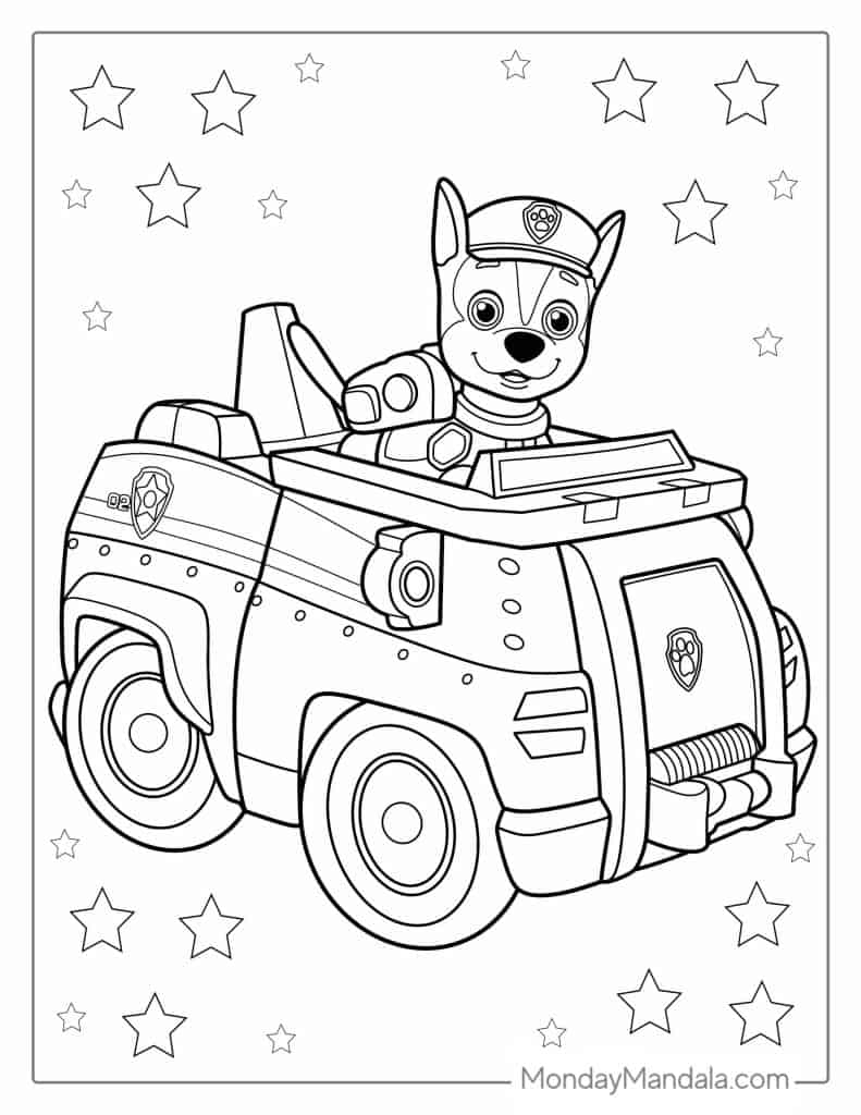 easy paw patrol coloring pages