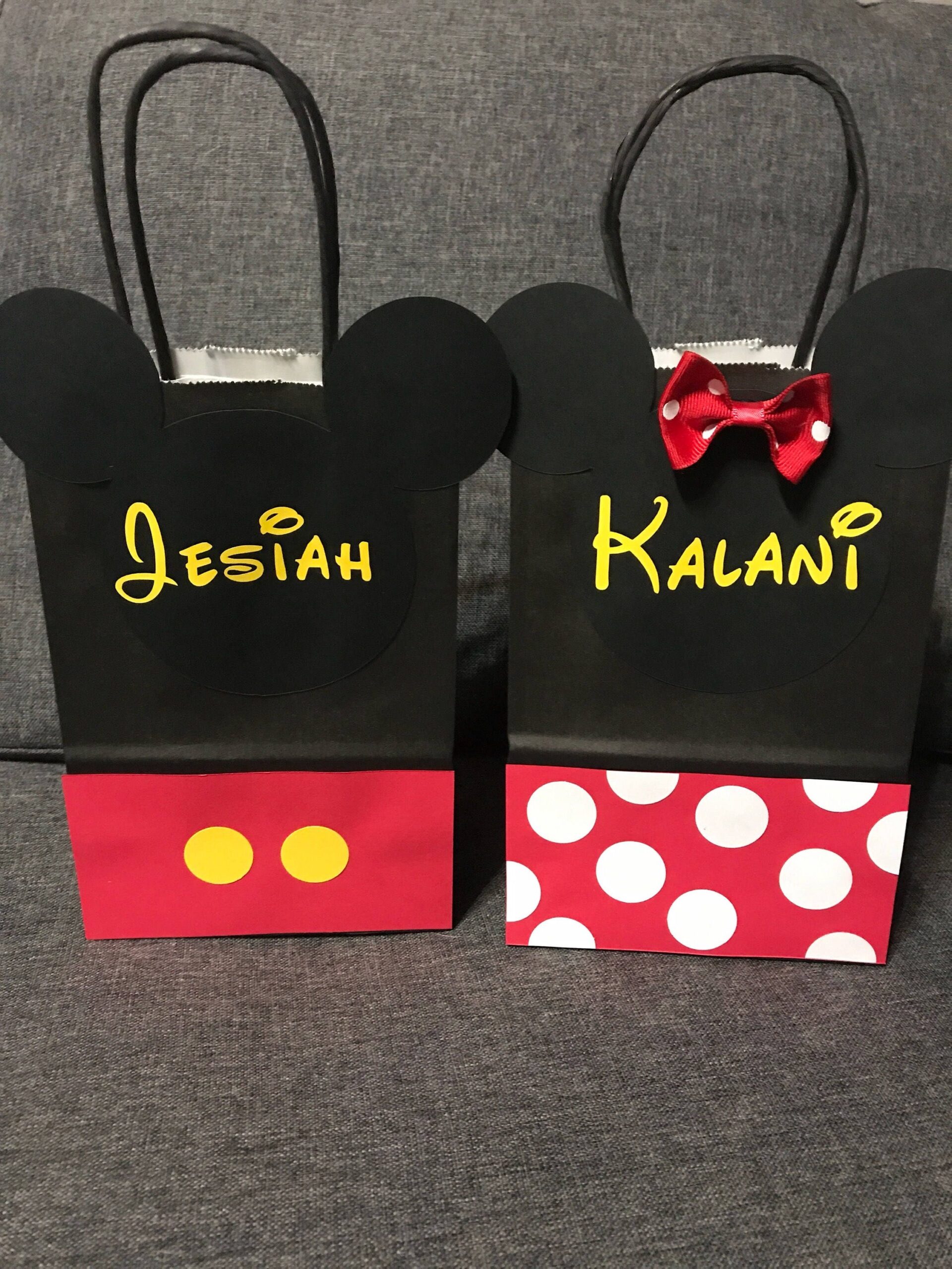 5x8 Minnie And Mickey Mouse Goodie Bags With Or Without Name For 2 50 Each Etsy