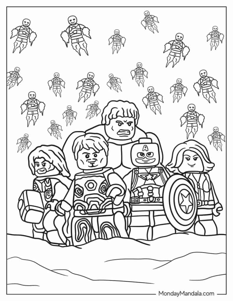 lego captain america coloring pages
