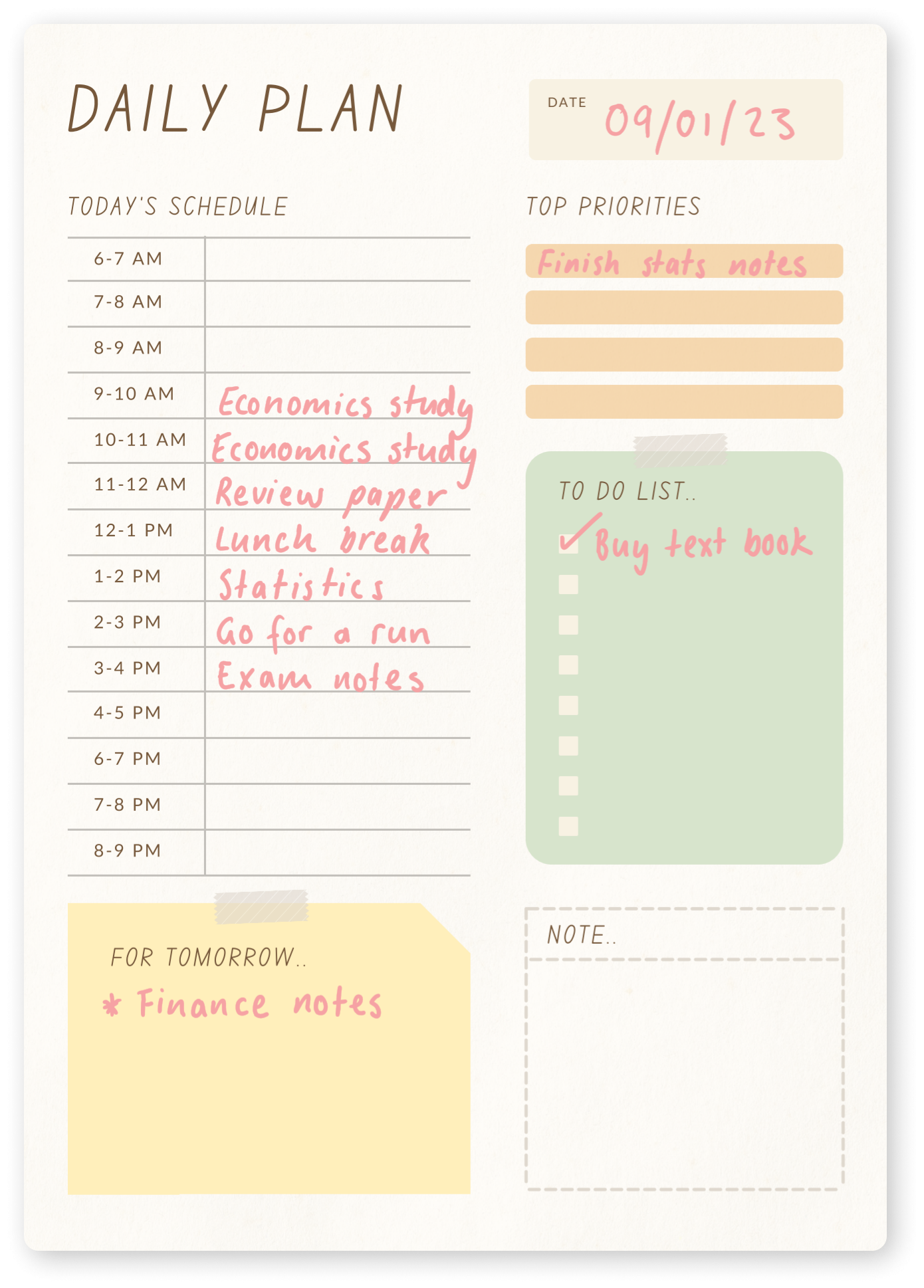 create a custom planner