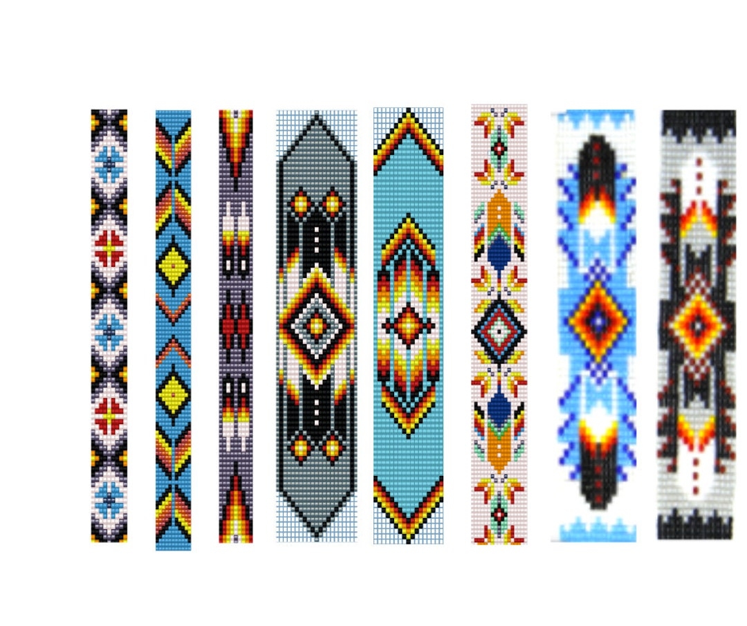 8 American Native Loom Bracelet Patterns Delica Bead PDF Pattern Etsy Israel