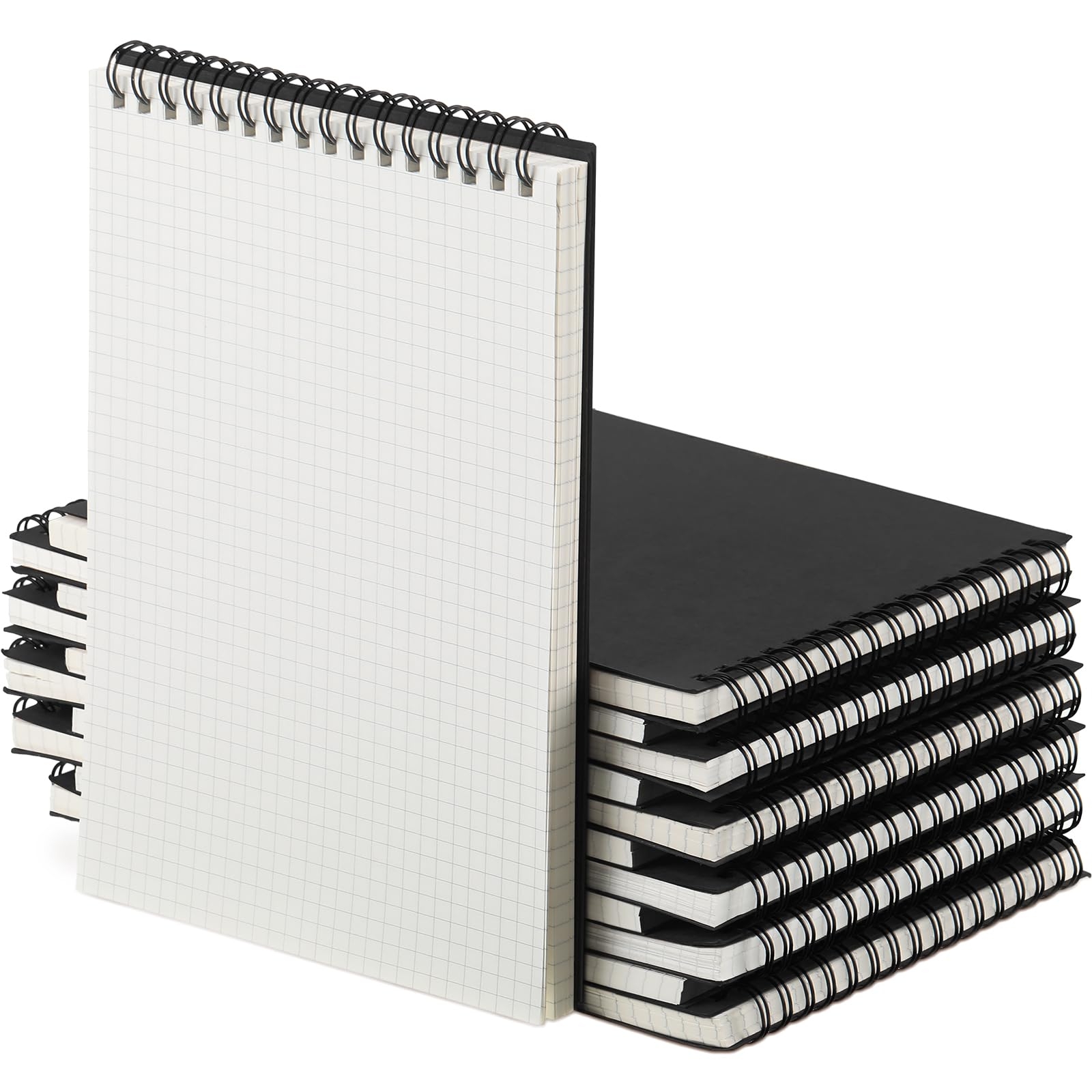 8 Pack Graph Paper Spiral Notepad A5 Top Wirebound Notepad Grid Notebook Steno EBay