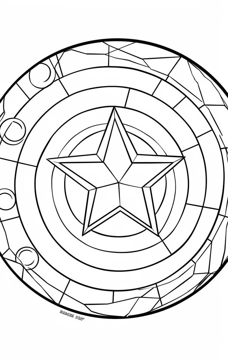 captain america shield colouring pages
