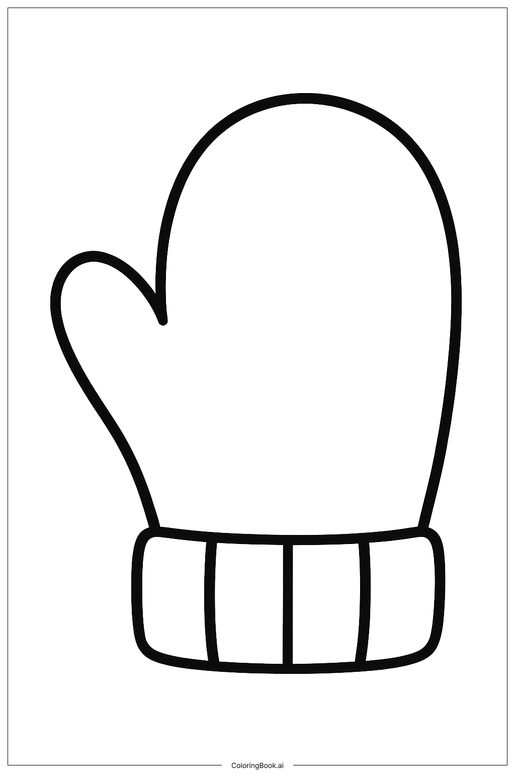 A Single Cozy Mitten Coloring Page Free PDF PNG Printable 