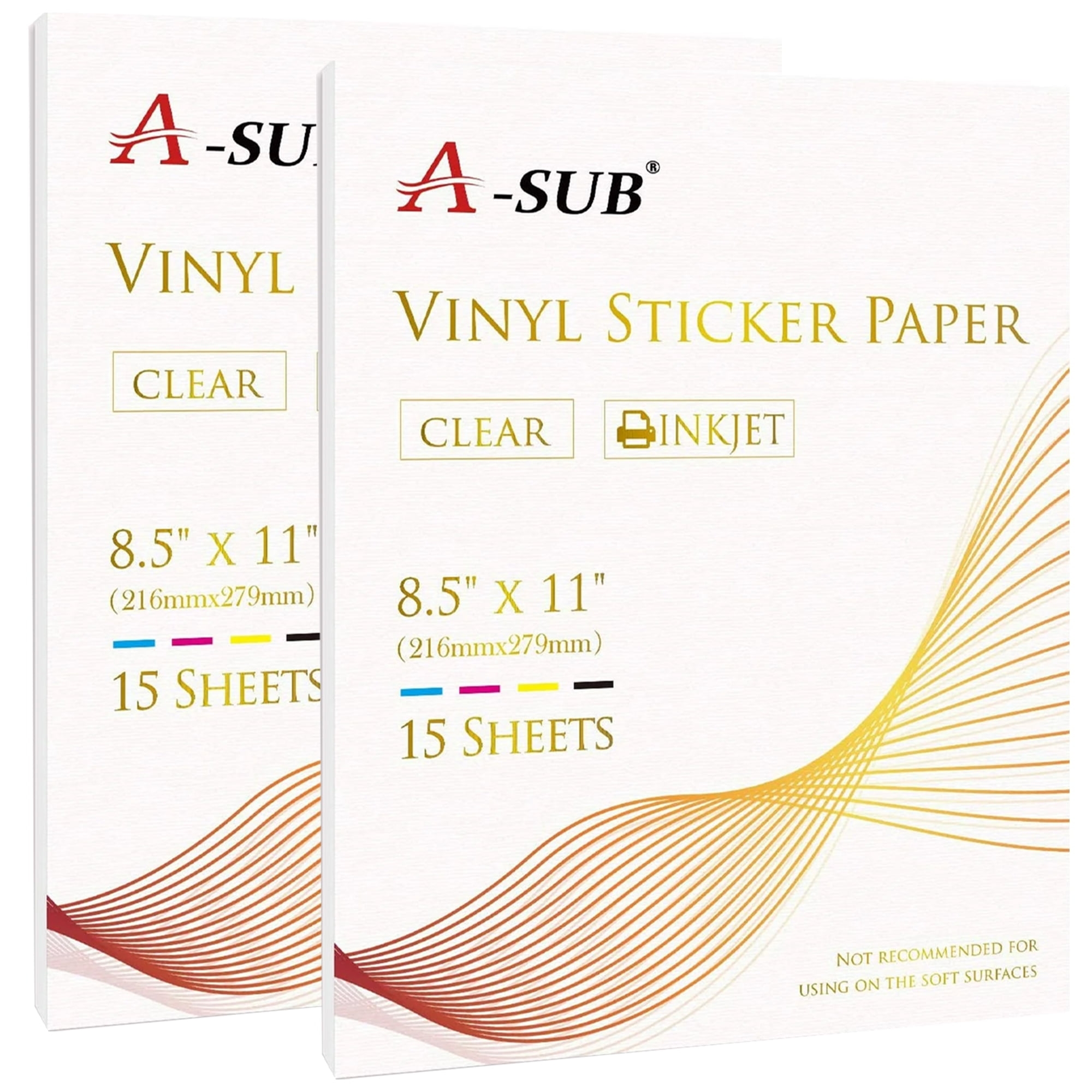 A SUB Waterproof Glossy Printable Vinyl Sticker Paper For Inkjet Printers 8 5x11 Inch 45 Sheets Walmart