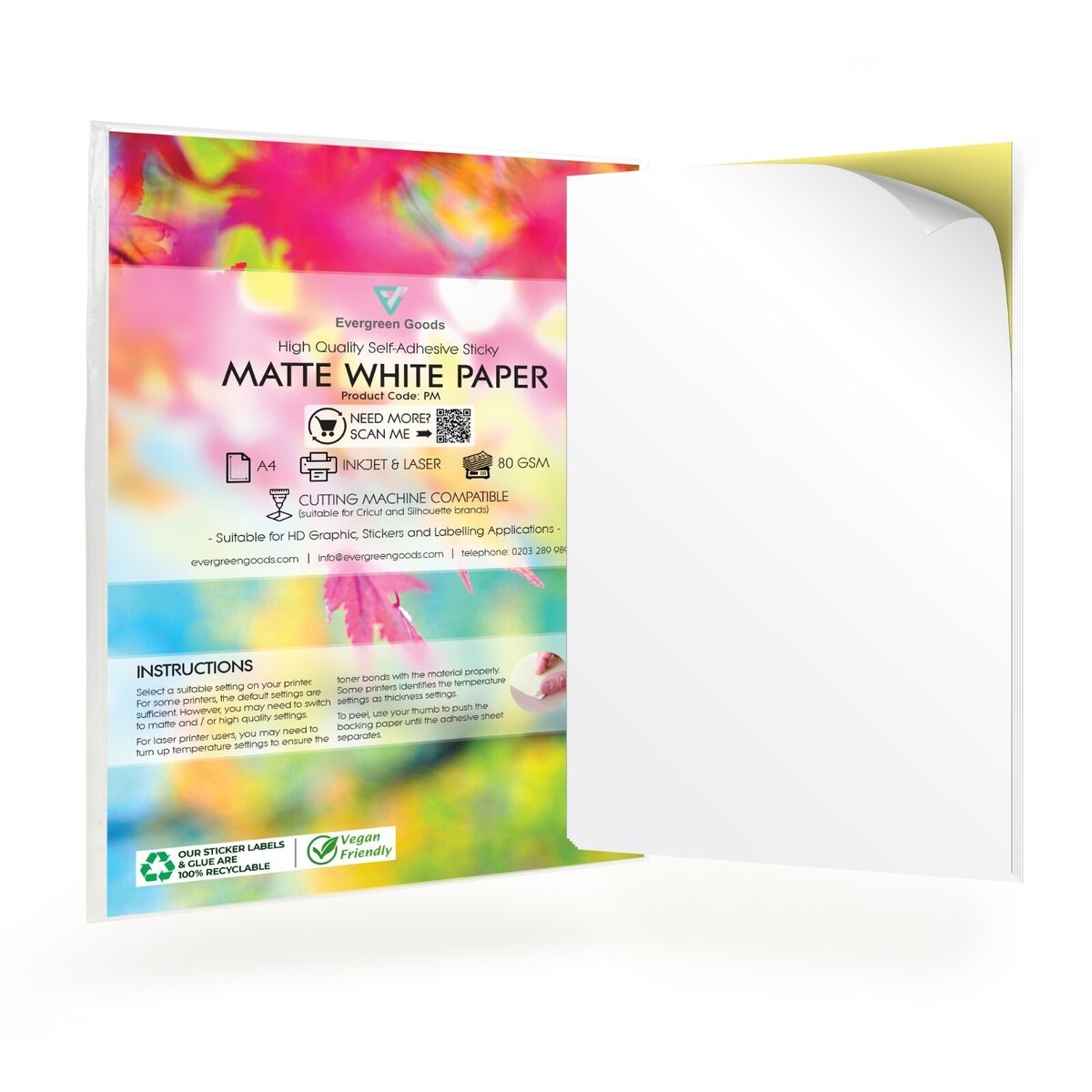 A4 Sticker Paper For Home Printer Multi Purpose Label White MATT Self Adhesive EBay