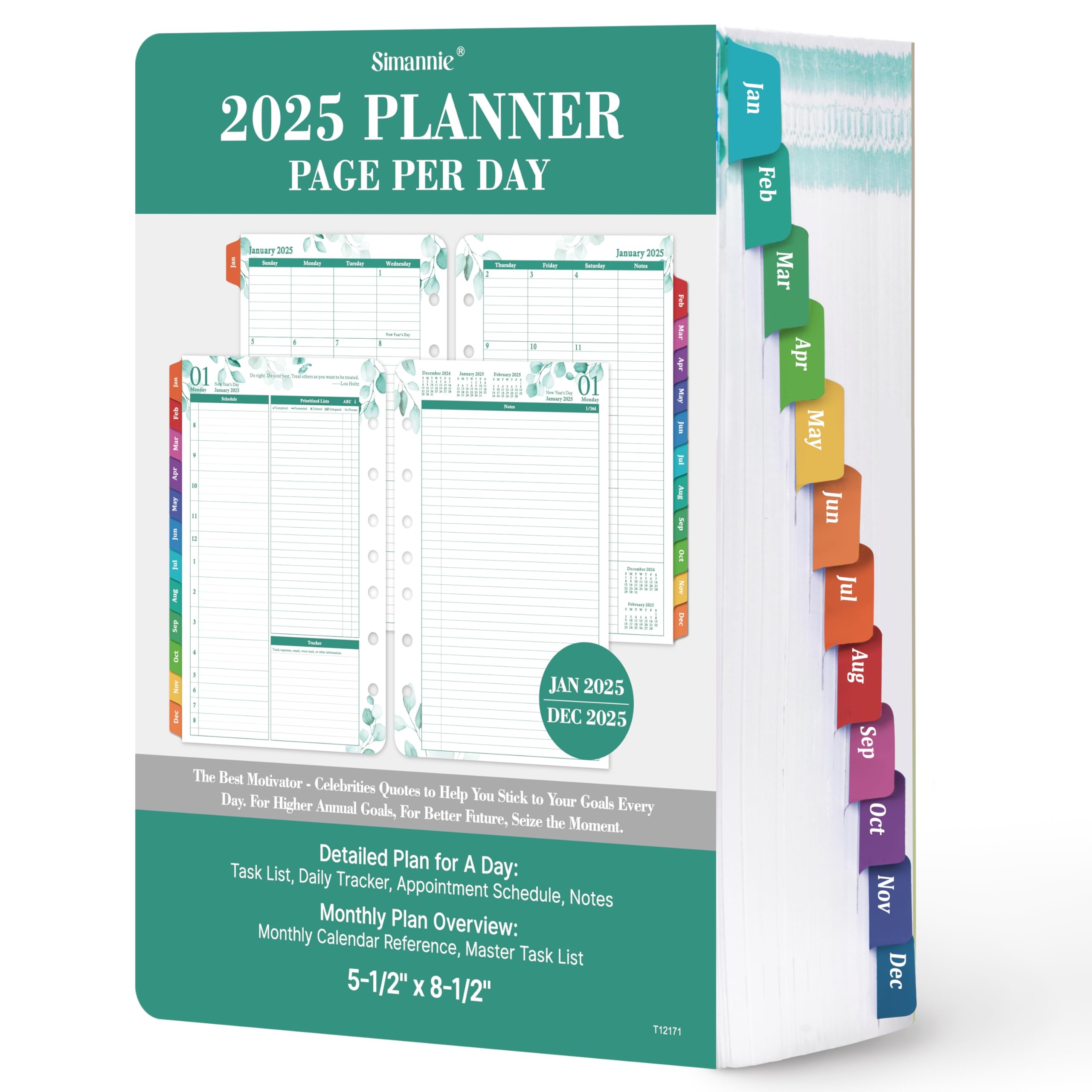 A5 Calendar Refill 2025 Weekly Monthly Planner 2025 Lincoln Ledger Happy Planner 2025 Refill