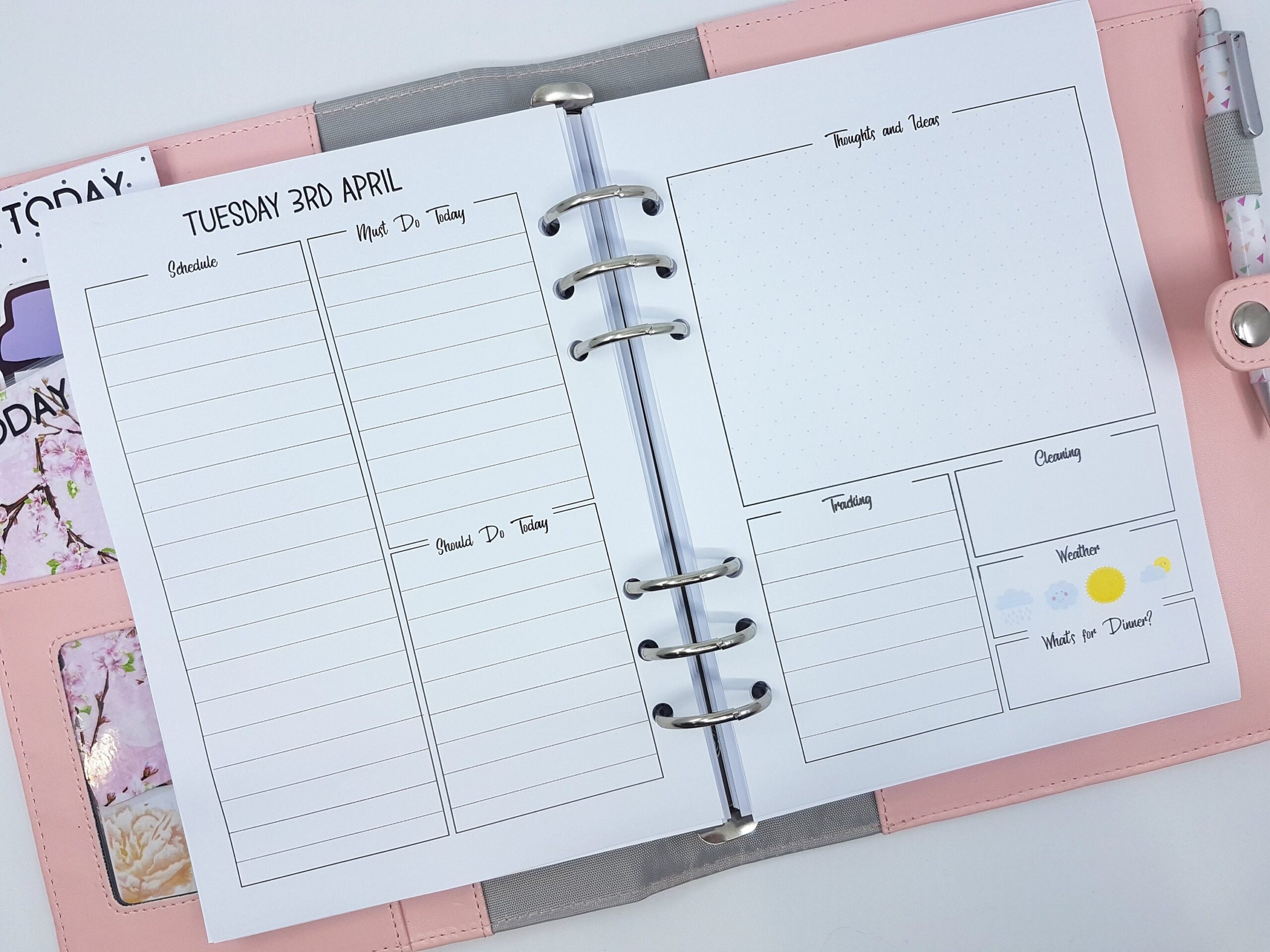 A5 Day On Two Pages Planner Inserts Filofax Kikki k Refill Etsy