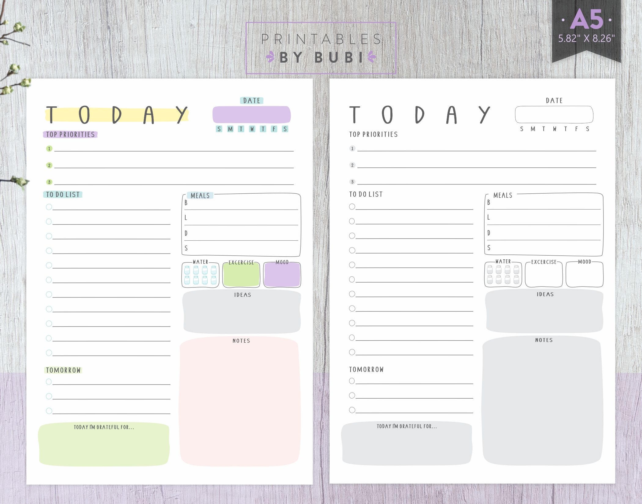 A5 Planner Inserts Daily Planner Printable A5 Filofax A5 Planner Refill Filofax Refill A5 Planner Pages Day Planner Daily Agenda Etsy