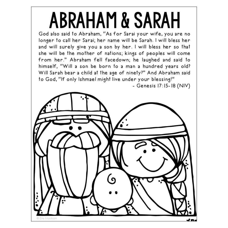 Abraham And Sarah Bible Story For Kids Coloring Page Homeschool Bible Unit Lesson Plans Old Testament Activity Church Bulletin Board Etsy