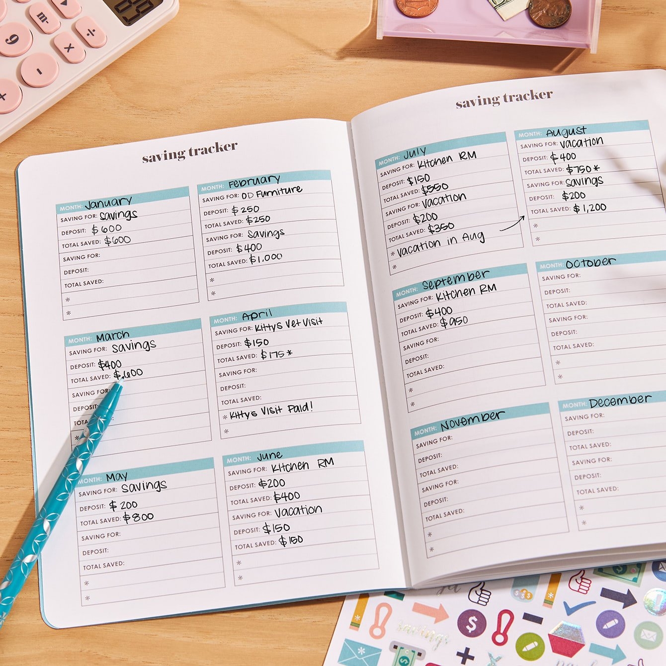 Abstract Circles PetitePlanner Budget Book Erin Condren