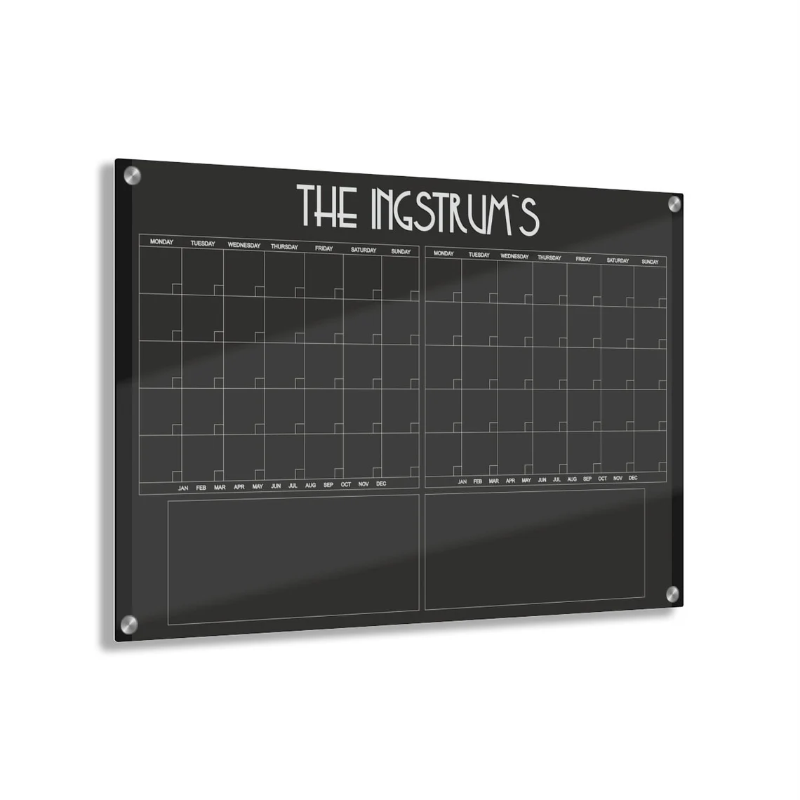 Acrylic 2 Month Planner Acrylic 2 Month Family Calendar For Wall Monthly Weekly Wall Calendar Dry Erase Calendar Acrylic Planner Active Tetris Boards Letter Boards Glass Boards