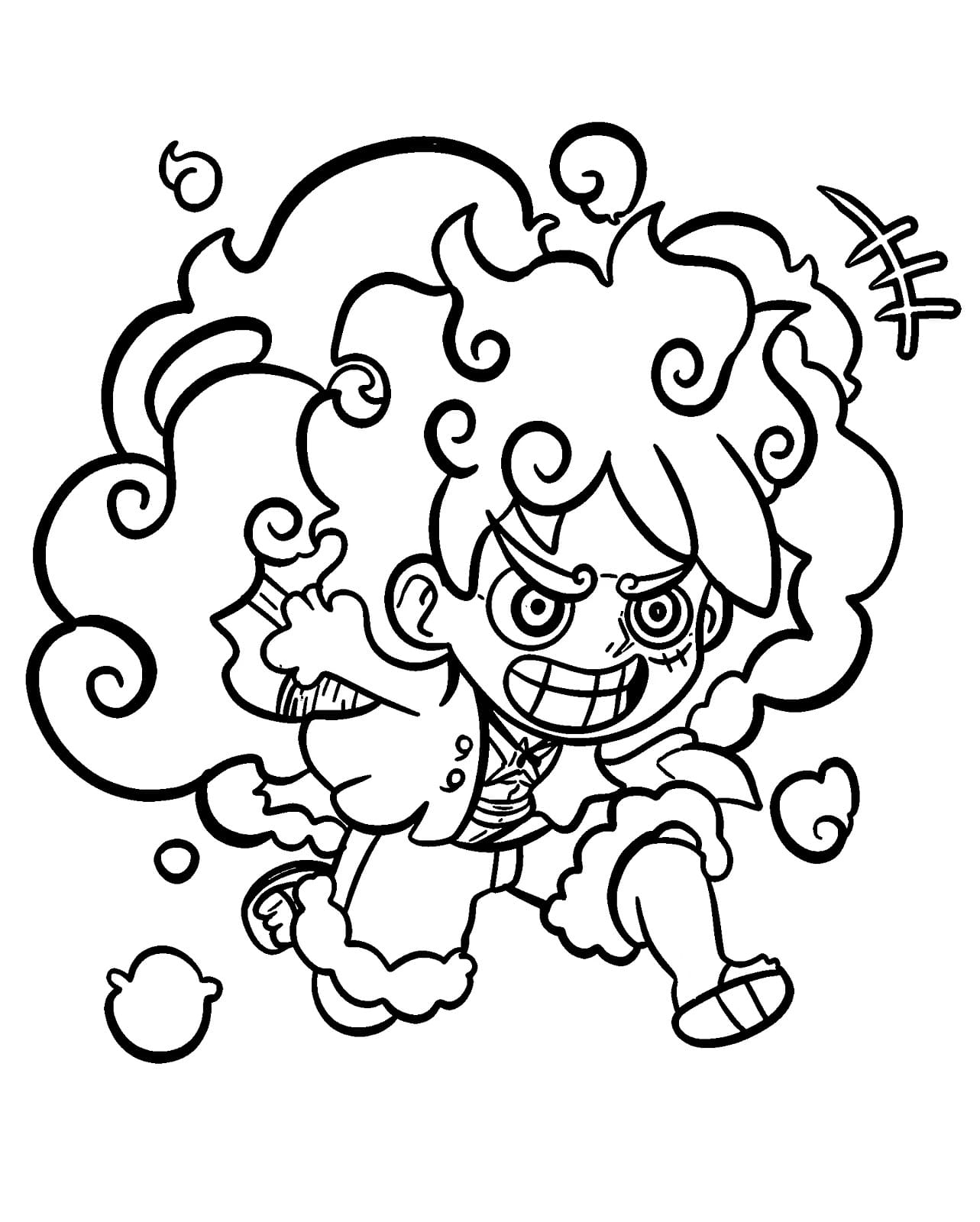 Adorable Luffy Gear 5 Coloring Page Download Print Or Color Online For Free