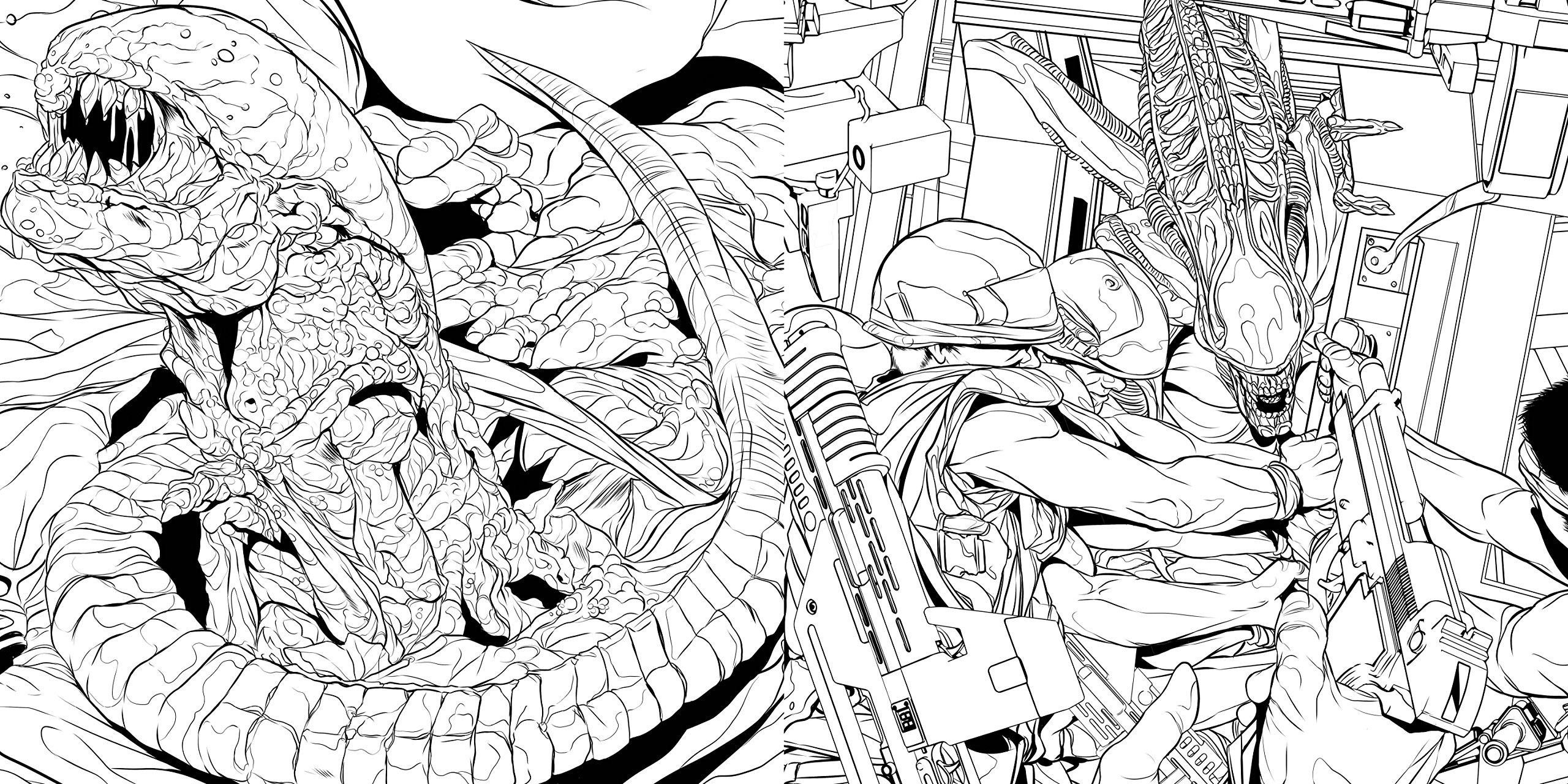 Alien Coloring Book Pages Available For Download Alien Vs Predator Galaxy