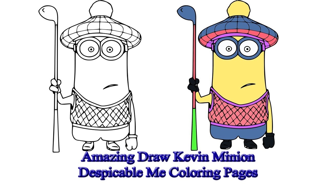 Amazing Draw Kevin Minion Despicable Me Coloring Pages YouTube